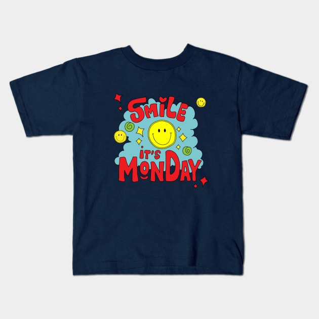 Smile its Monday Kids T-Shirt by meilyanadl